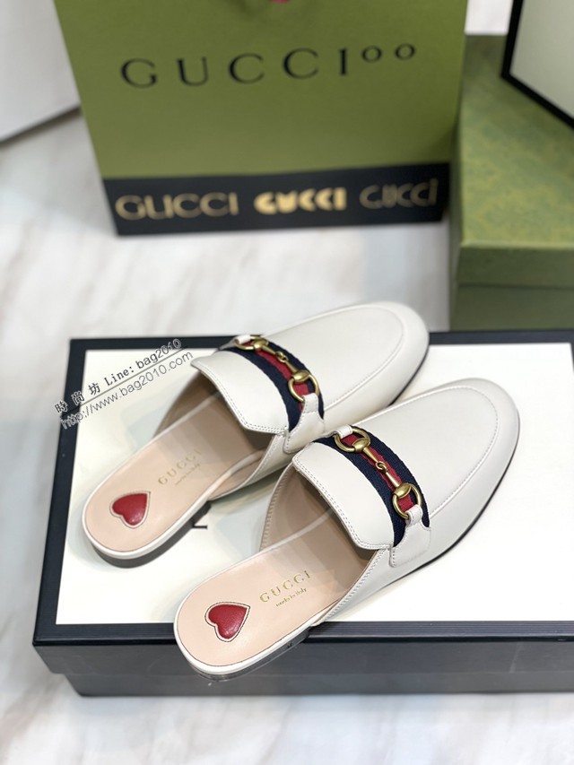 gucci古馳2022新色全新升級版本羊皮織帶馬銜扣半拖 純銅馬銜扣 dx2903